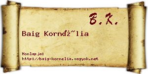 Baig Kornélia névjegykártya